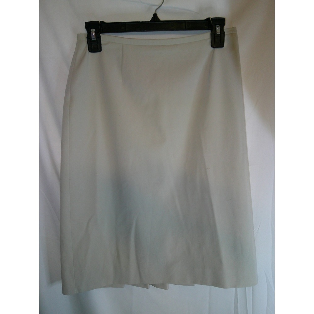 Ann Taylor Pleated Skirt Career Office Wear Knee Length Beige Size 4‎